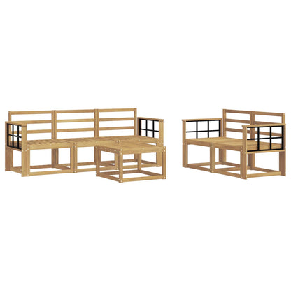 vidaXL Outdoor Sofa Set 6 pcs White 59 x 59 x 37 cm Solid Acacia Wood