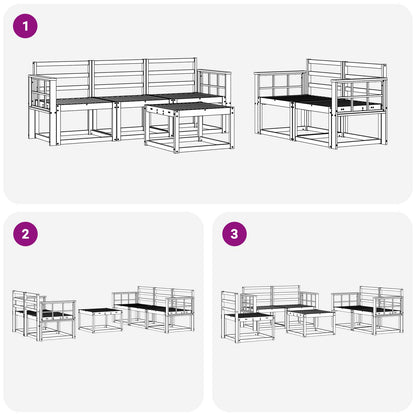 vidaXL Outdoor Sofa Set 6 pcs White 59 x 59 x 37 cm Solid Acacia Wood