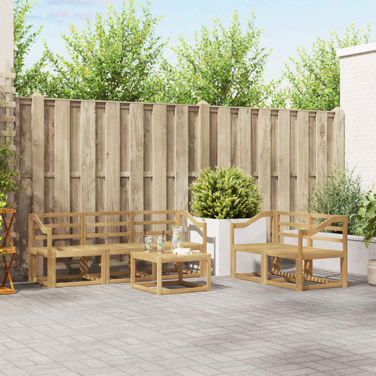 vidaXL Outdoor Sofa Set 6 pcs White 59 x 59 x 37 cm Solid Acacia Wood