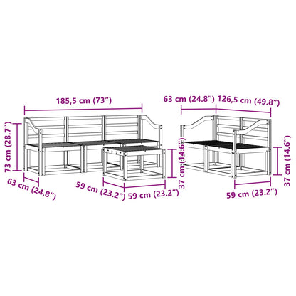 vidaXL Outdoor Sofa Set 6 pcs White 59 x 59 x 37 cm Solid Acacia Wood