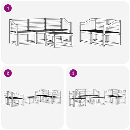 vidaXL Outdoor Sofa Set 6 pcs White 59 x 59 x 37 cm Solid Acacia Wood