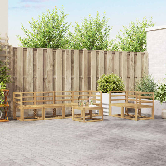 vidaXL Outdoor Sofa Set 7 pcs White 59 x 59 x 37 cm Solid Acacia Wood