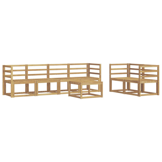 vidaXL Outdoor Sofa Set 7 pcs White 59 x 59 x 37 cm Solid Acacia Wood