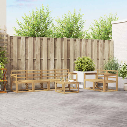 vidaXL Outdoor Sofa Set 7 pcs White 59 x 59 x 37 cm Solid Acacia Wood