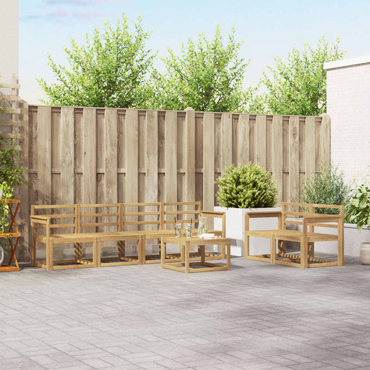 vidaXL Outdoor Sofa Set 7 pcs White 59 x 59 x 37 cm Solid Acacia Wood