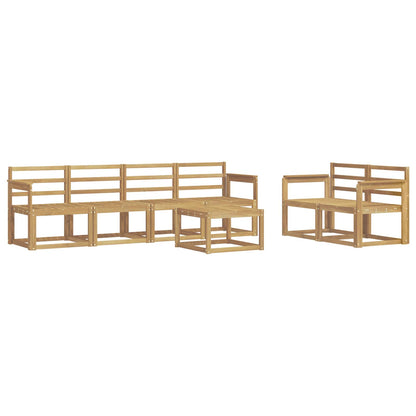 vidaXL Outdoor Sofa Set 7 pcs White 59 x 59 x 37 cm Solid Acacia Wood