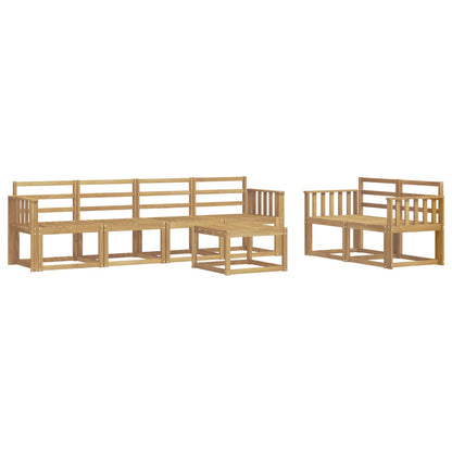 vidaXL Outdoor Sofa Set 7 pcs White 59 x 59 x 37 cm Solid Acacia Wood