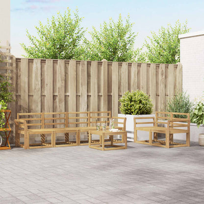 vidaXL Outdoor Sofa Set 7 pcs White 59 x 59 x 37 cm Solid Acacia Wood