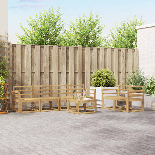 vidaXL Outdoor Sofa Set 7 pcs White 59 x 59 x 37 cm Solid Acacia Wood