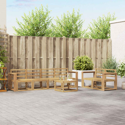 vidaXL Outdoor Sofa Set 7 pcs White 59 x 59 x 37 cm Solid Acacia Wood