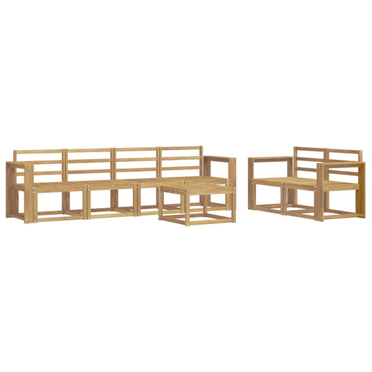 vidaXL Outdoor Sofa Set 7 pcs White 59 x 59 x 37 cm Solid Acacia Wood