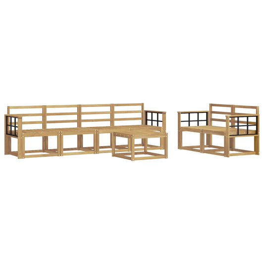vidaXL Outdoor Sofa Set 7 pcs White 59 x 59 x 37 cm Solid Acacia Wood