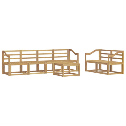vidaXL Outdoor Sofa Set 7 pcs White 59 x 59 x 37 cm Solid Acacia Wood
