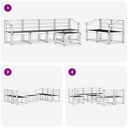 vidaXL Outdoor Sofa Set 7 pcs White 59 x 59 x 37 cm Solid Acacia Wood