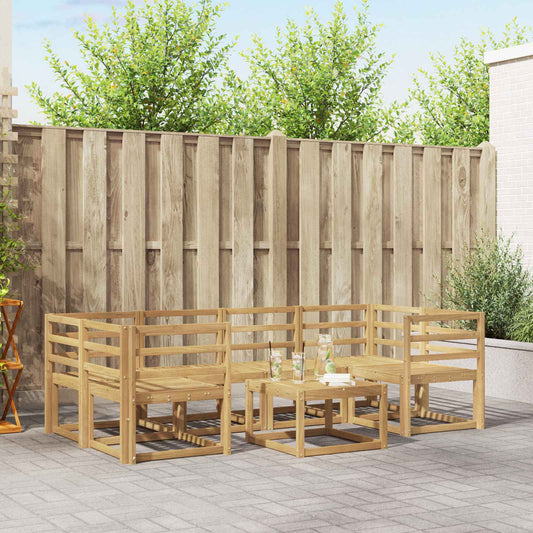 vidaXL Outdoor Sofa Set 7 pcs White 59 x 59 x 37 cm Solid Acacia Wood