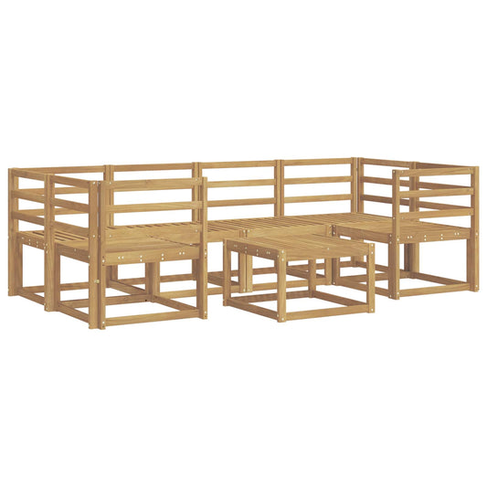 vidaXL Outdoor Sofa Set 7 pcs White 59 x 59 x 37 cm Solid Acacia Wood