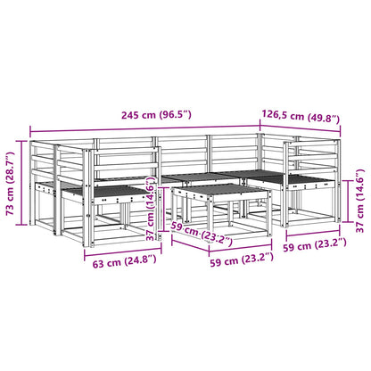 vidaXL Outdoor Sofa Set 7 pcs White 59 x 59 x 37 cm Solid Acacia Wood