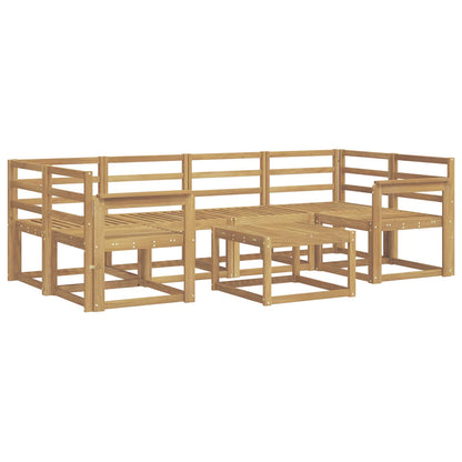 vidaXL Outdoor Sofa Set 7 pcs White 59 x 59 x 37 cm Solid Acacia Wood