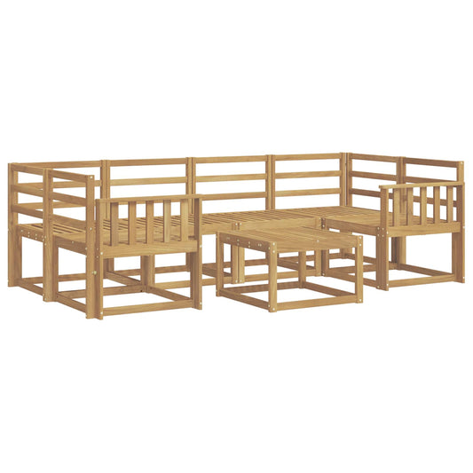 vidaXL Outdoor Sofa Set 7 pcs White 59 x 59 x 37 cm Solid Acacia Wood