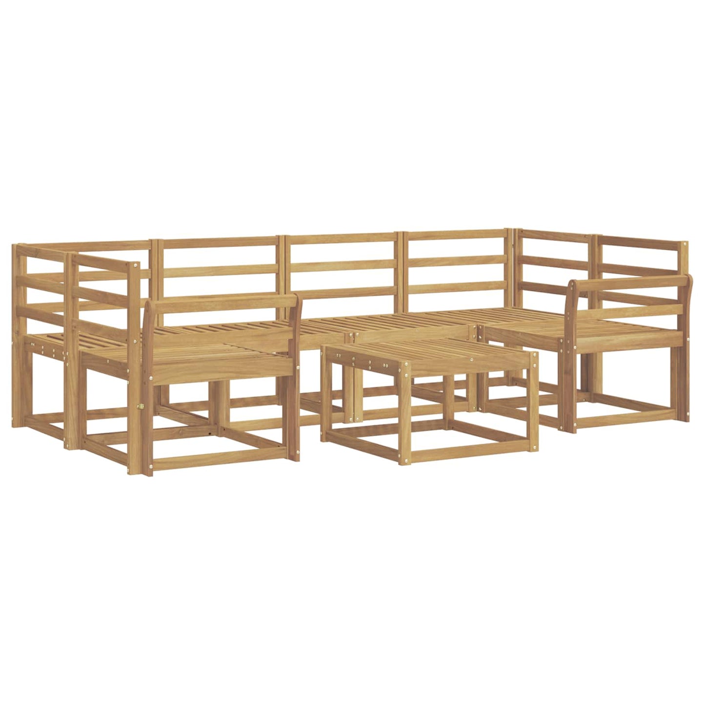 vidaXL Outdoor Sofa Set 7 pcs White 59 x 59 x 37 cm Solid Acacia Wood