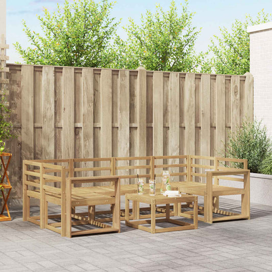 vidaXL Outdoor Sofa Set 7 pcs White 59 x 59 x 37 cm Solid Acacia Wood