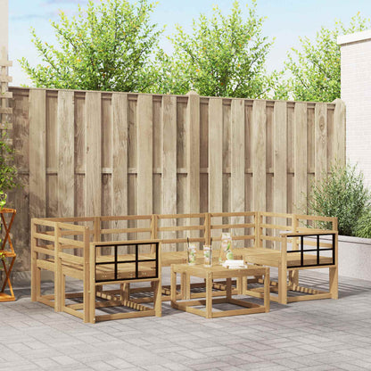 vidaXL Outdoor Sofa Set 7 pcs White 59 x 59 x 37 cm Solid Acacia Wood