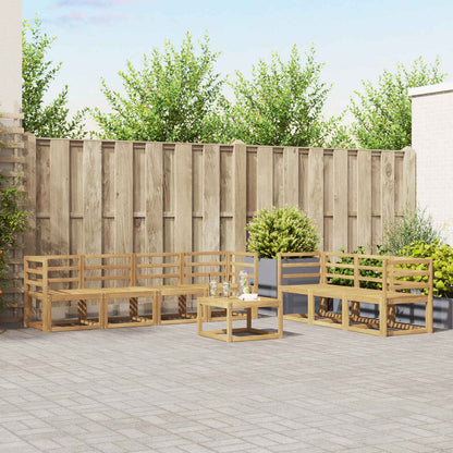 vidaXL Outdoor Sofa Set 8 pcs White 59 x 59 x 37 cm Solid Acacia Wood
