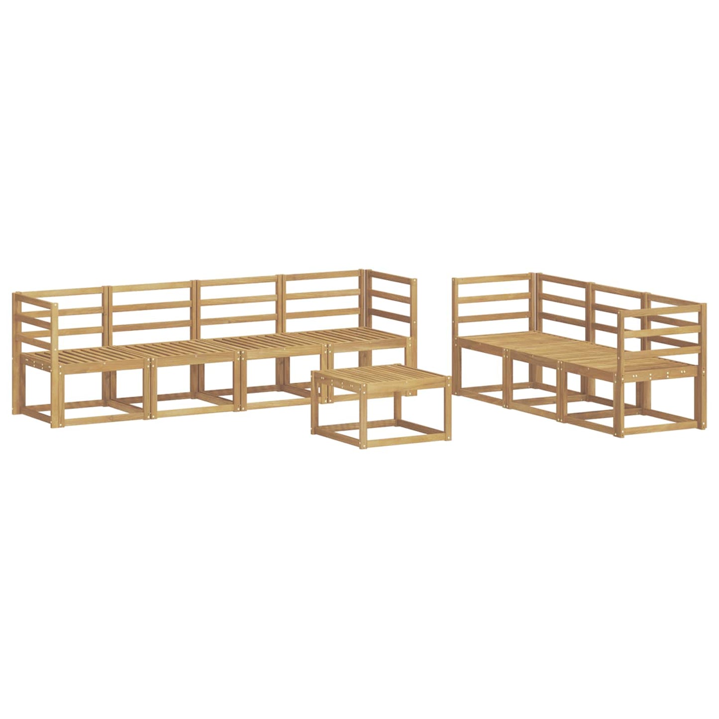 vidaXL Outdoor Sofa Set 8 pcs White 59 x 59 x 37 cm Solid Acacia Wood