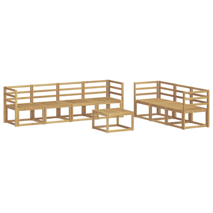 vidaXL Outdoor Sofa Set 8 pcs White 59 x 59 x 37 cm Solid Acacia Wood