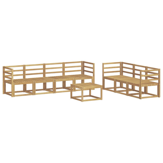 vidaXL Outdoor Sofa Set 8 pcs White 59 x 59 x 37 cm Solid Acacia Wood