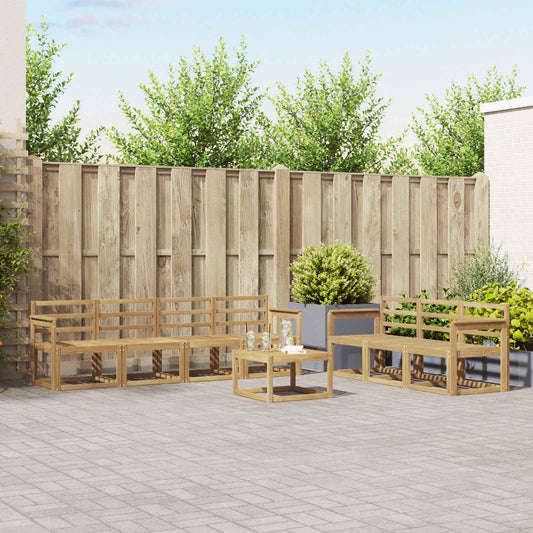 vidaXL Outdoor Sofa Set 8 pcs White 59 x 59 x 37 cm Solid Acacia Wood