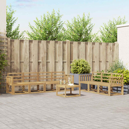 vidaXL Outdoor Sofa Set 8 pcs White 59 x 59 x 37 cm Solid Acacia Wood