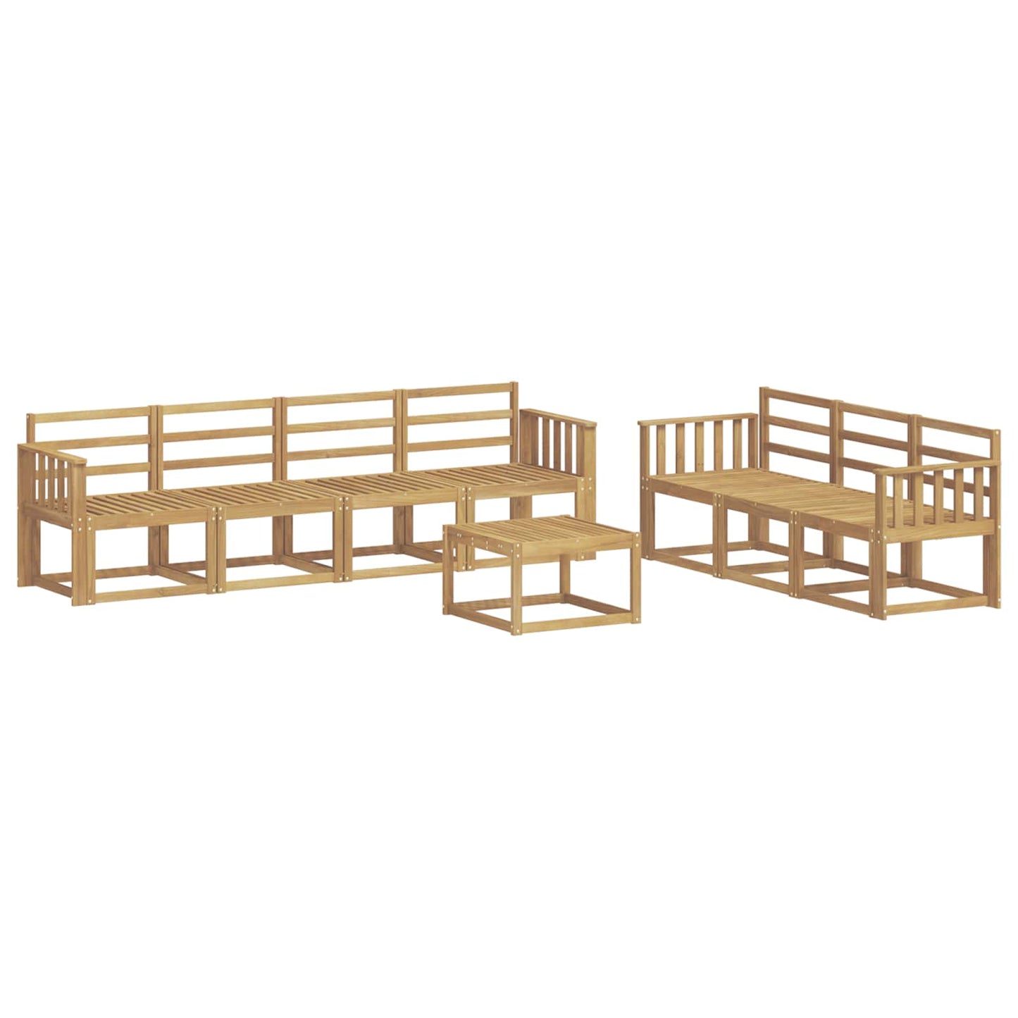vidaXL Outdoor Sofa Set 8 pcs White 59 x 59 x 37 cm Solid Acacia Wood
