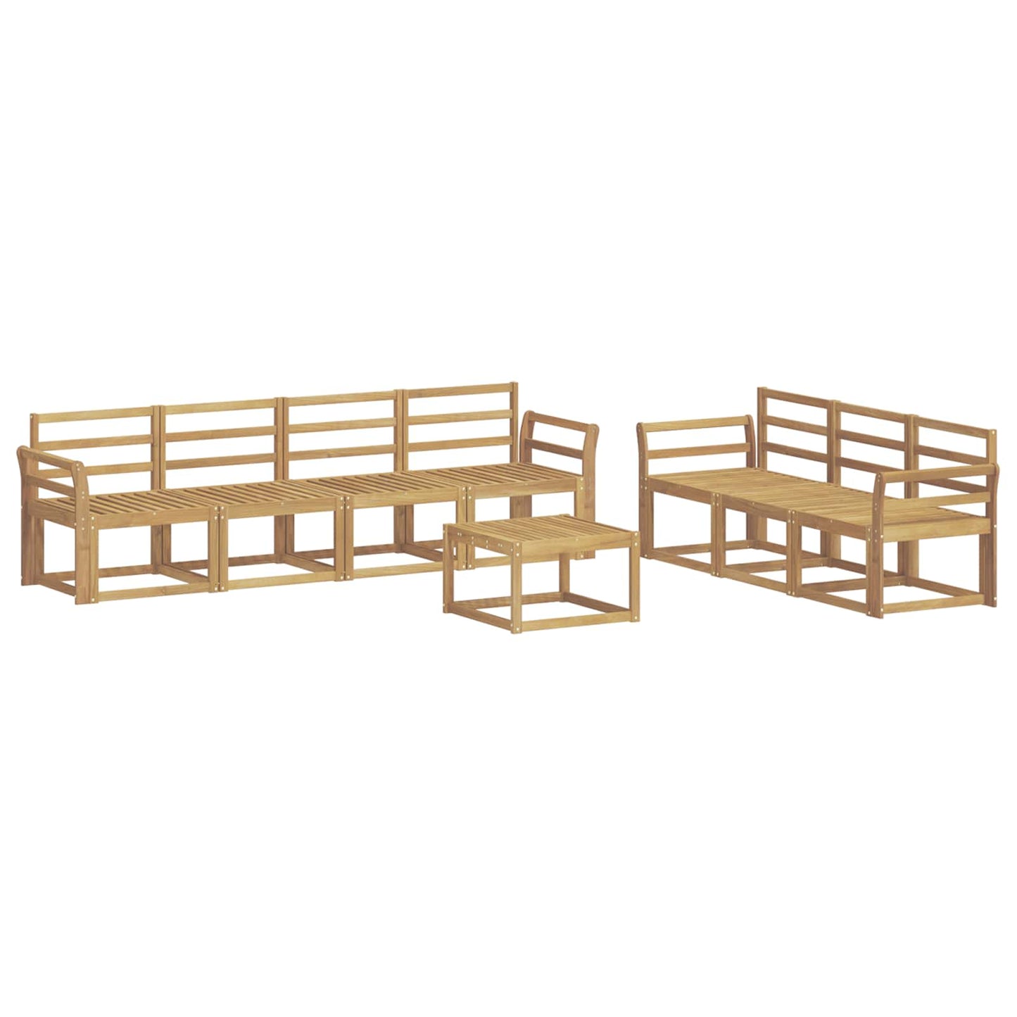 vidaXL Outdoor Sofa Set 8 pcs White 59 x 59 x 37 cm Solid Acacia Wood