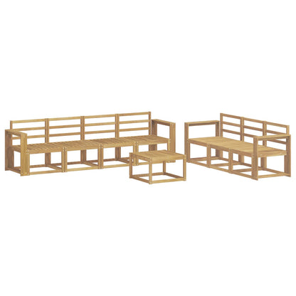 vidaXL Outdoor Sofa Set 8 pcs White 59 x 59 x 37 cm Solid Acacia Wood
