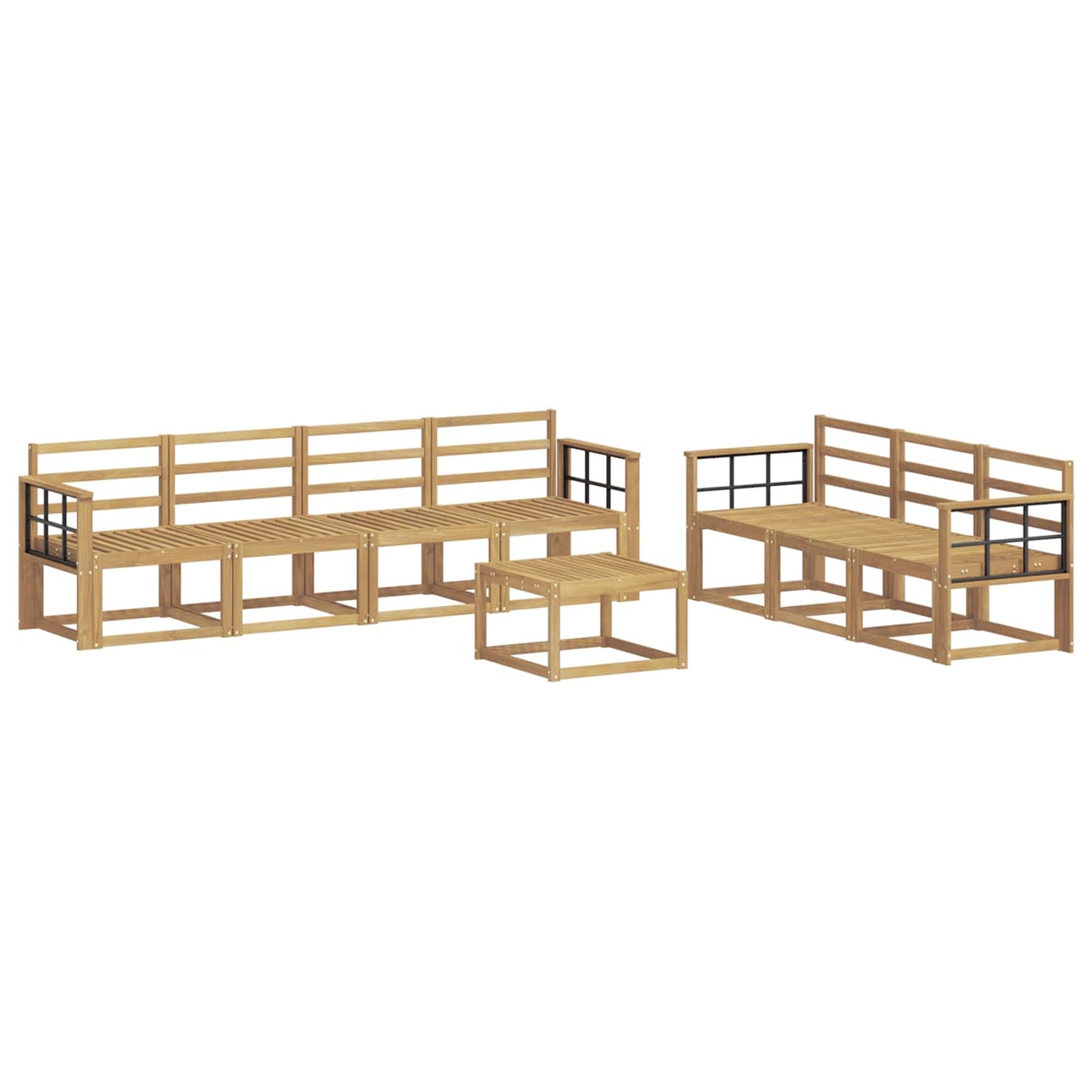 vidaXL Outdoor Sofa Set 8 pcs White 59 x 59 x 37 cm Solid Acacia Wood