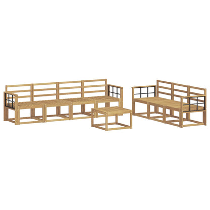 vidaXL Outdoor Sofa Set 8 pcs White 59 x 59 x 37 cm Solid Acacia Wood