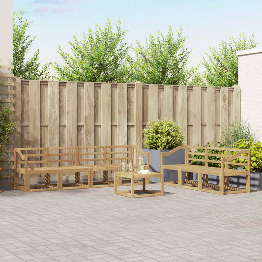 vidaXL Outdoor Sofa Set 8 pcs White 59 x 59 x 37 cm Solid Acacia Wood