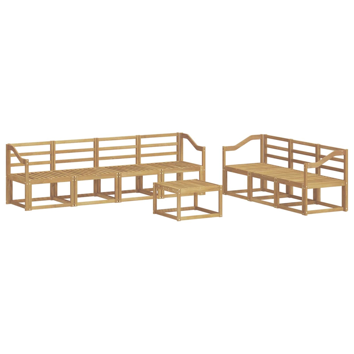vidaXL Outdoor Sofa Set 8 pcs White 59 x 59 x 37 cm Solid Acacia Wood