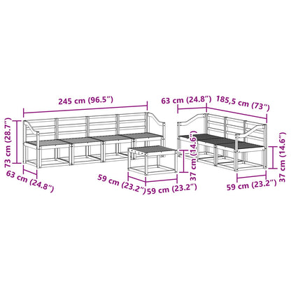 vidaXL Outdoor Sofa Set 8 pcs White 59 x 59 x 37 cm Solid Acacia Wood