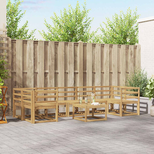 vidaXL Outdoor Sofa Set 8 pcs White 59 x 59 x 37 cm Solid Acacia Wood