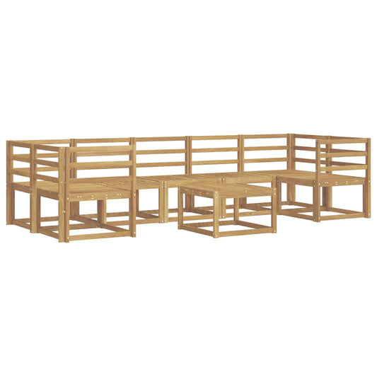 vidaXL Outdoor Sofa Set 8 pcs White 59 x 59 x 37 cm Solid Acacia Wood