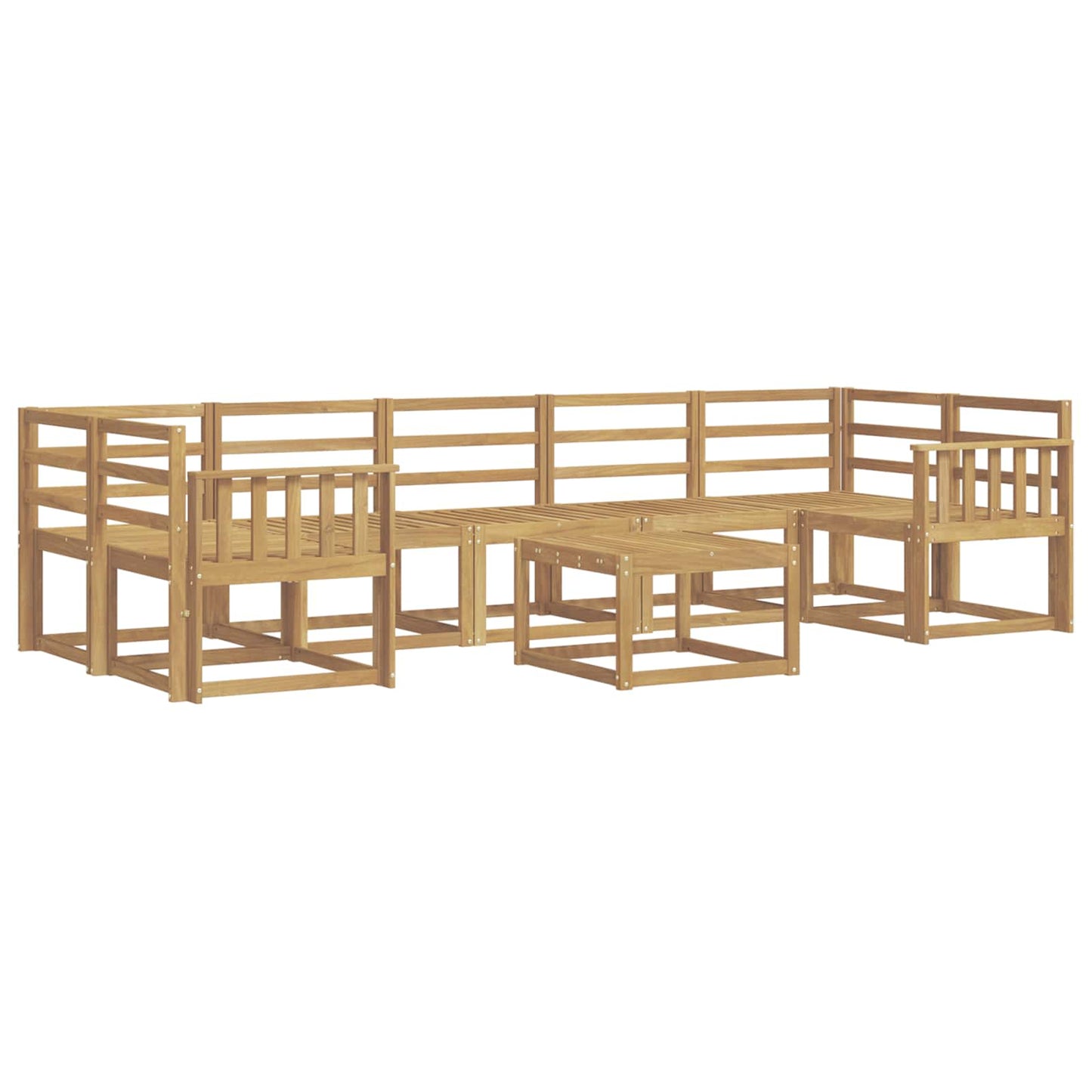 vidaXL Outdoor Sofa Set 8 pcs White 59 x 59 x 37 cm Solid Acacia Wood