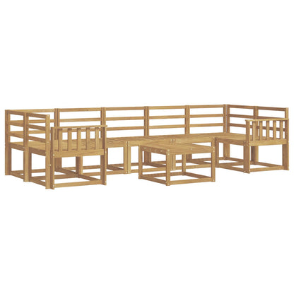 vidaXL Outdoor Sofa Set 8 pcs White 59 x 59 x 37 cm Solid Acacia Wood