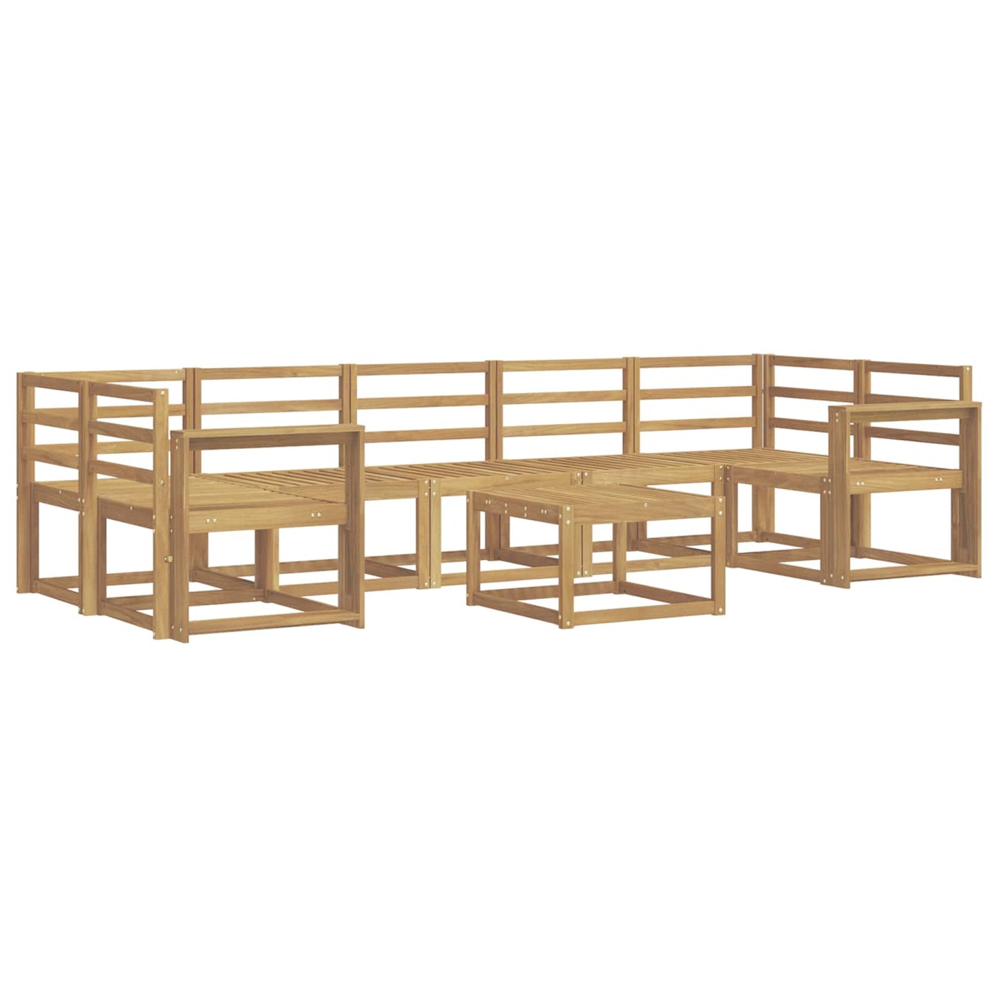 vidaXL Outdoor Sofa Set 8 pcs White 59 x 59 x 37 cm Solid Acacia Wood