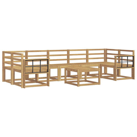 vidaXL Outdoor Sofa Set 8 pcs White 59 x 59 x 37 cm Solid Acacia Wood