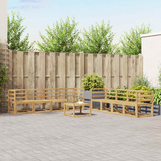 vidaXL Outdoor Sofa Set 9 pcs White 59 x 59 x 37 cm Solid Acacia Wood