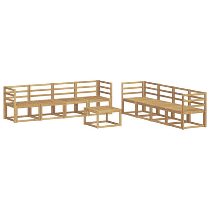 vidaXL Outdoor Sofa Set 9 pcs White 59 x 59 x 37 cm Solid Acacia Wood