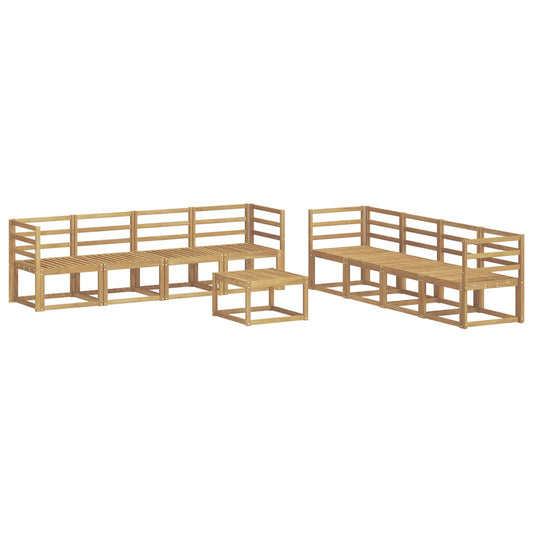 vidaXL Outdoor Sofa Set 9 pcs White 59 x 59 x 37 cm Solid Acacia Wood
