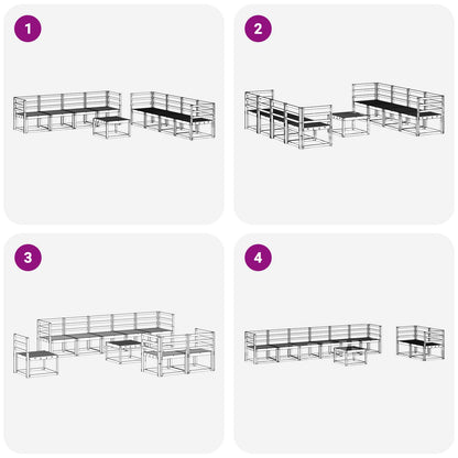 vidaXL Outdoor Sofa Set 9 pcs White 59 x 59 x 37 cm Solid Acacia Wood